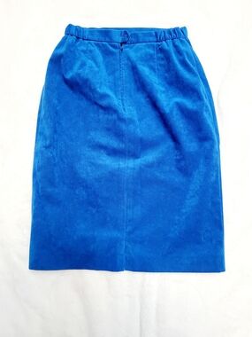 Vintage Women's Blue Suede Pencil Skirt